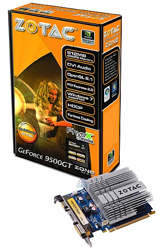   Zotac GeForce 9500 GT 550 Mhz PCI-E 2.0 512 Mb 800 Mhz 128 bit DVI HDMI HDCP Silent (ZT-95TEH3M-HSL)  2